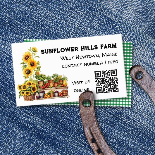 Carte de visite de code QR du marché agricole