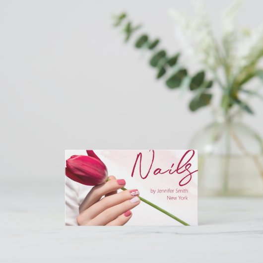 Carte de visite de code QR du Salon Nail (Debout devant)