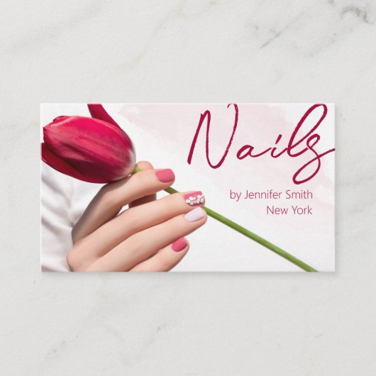 Carte de visite de code QR du Salon Nail (Devant)