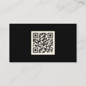 Carte de visite de code QR élégant noir (Dos)