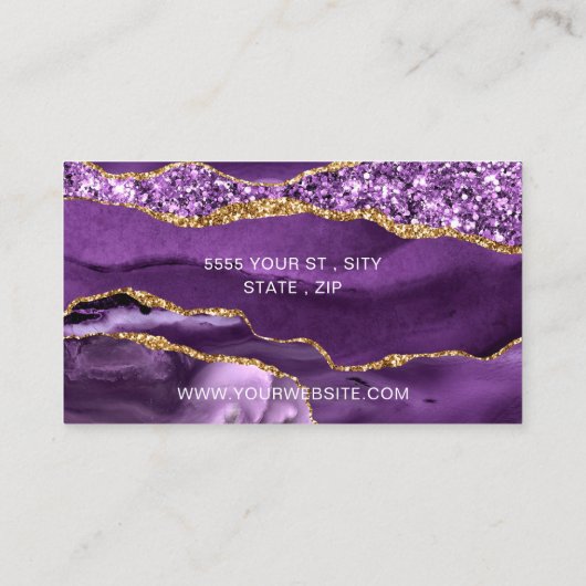 Carte de visite de code QR en or violet Concevez v (Dos)