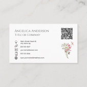 Carte de visite de code QR fleur sauvage (Dos)