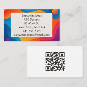 Carte de visite de code QR gras, artistique et cap