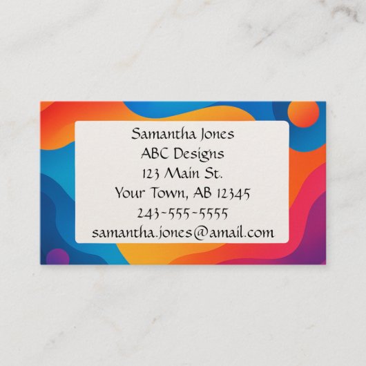 Carte de visite de code QR gras, artistique et cap (Devant)