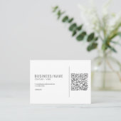Carte de visite de code QR gris et blanc (Debout devant)
