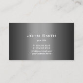 Carte de visite de code QR gris professionnel (Dos)