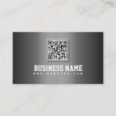 Carte de visite de code QR gris professionnel (Devant)
