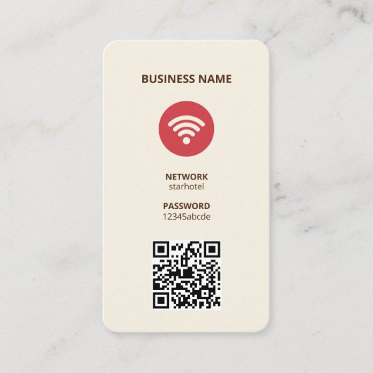 Carte de visite de code QR Internet Wifi (Devant)