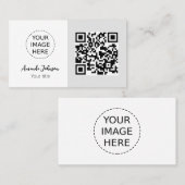 Carte de visite de code QR minimal avec votre logo (Devant / Derrière)