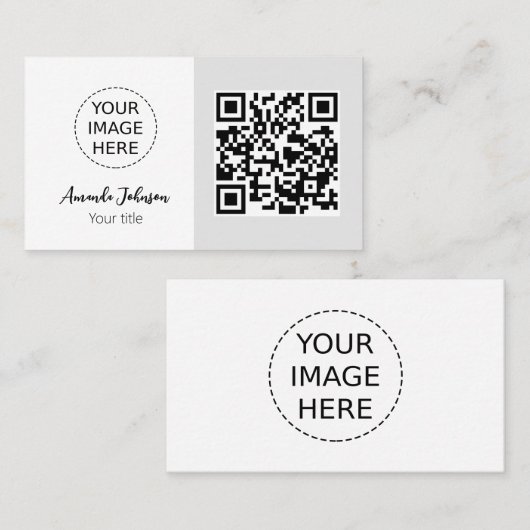 Carte de visite de code QR minimal avec votre logo (Devant / Derrière)