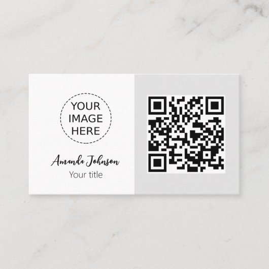 Carte de visite de code QR minimal avec votre logo (Devant)