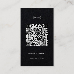Carte de visite de code QR moderne noir de luxe