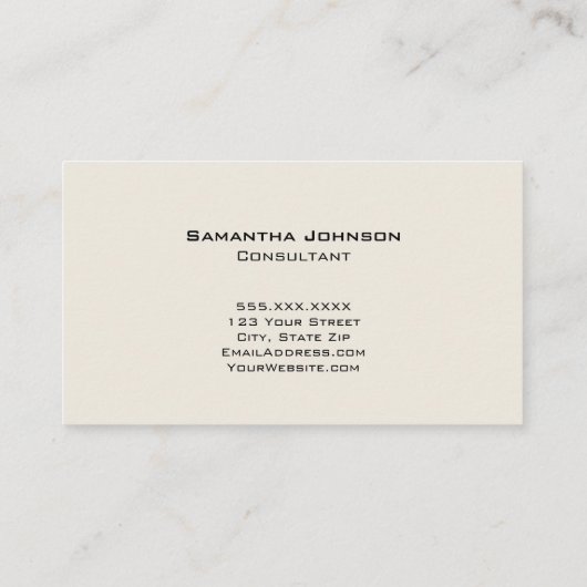 Carte de visite de code QR moderne noir et crème (Dos)