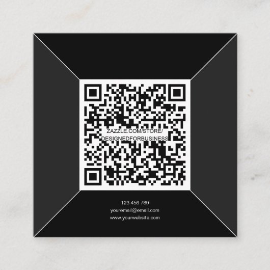 Carte de visite de code QR moderne, personnel simp (Devant)