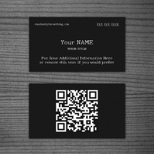 Carte de visite de code QR noir de type traditionn
