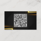 Carte de visite de code QR noir doré personnalisé (Dos)