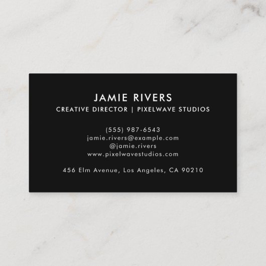 Carte de visite de code QR noir et blanc moderne (Dos)