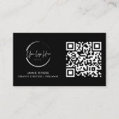 Carte de visite de code QR noir et blanc moderne (Devant)