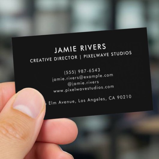 Carte de visite de code QR noir et blanc moderne