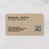 Carte de visite de code QR personnalisé DJ (Dos)