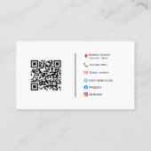 Carte de visite de code QR personnalisé moderne (Dos)