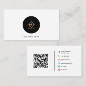 Carte de visite de code QR personnalisé moderne (Devant / Derrière)