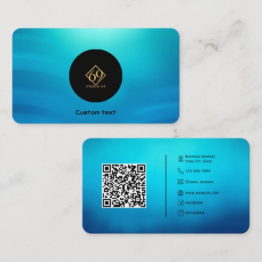 Carte de visite de code QR personnalisé moderne av (Devant / Derrière)