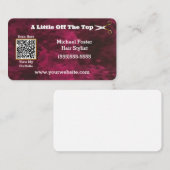 Carte de visite de code QR personnalisé rouge (Devant / Derrière)