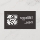 Carte de visite de code QR photo minimal (Dos)