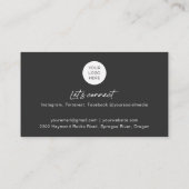 Carte de visite de code QR pour cheveux élégant (Dos)