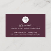 Carte de visite de code QR pour cheveux stylisé av (Dos)