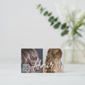 Carte de visite de code QR pour cheveux stylisé av (Debout devant)