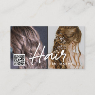 Carte de visite de code QR pour cheveux stylisé av