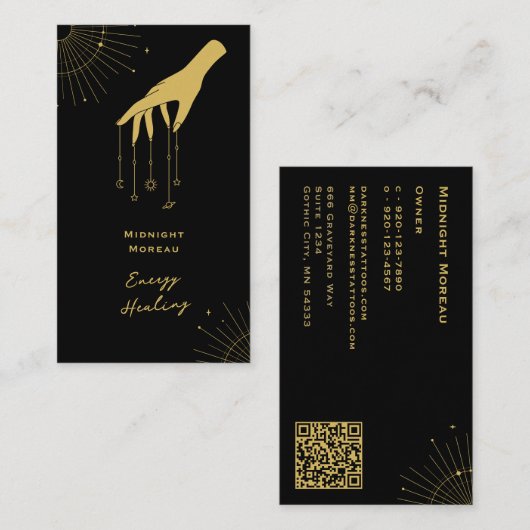 Carte de visite de code QR pour la guérison de l'é (Devant / Derrière)