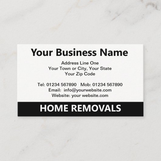 Carte de visite de code QR pour les déménagements (Devant)