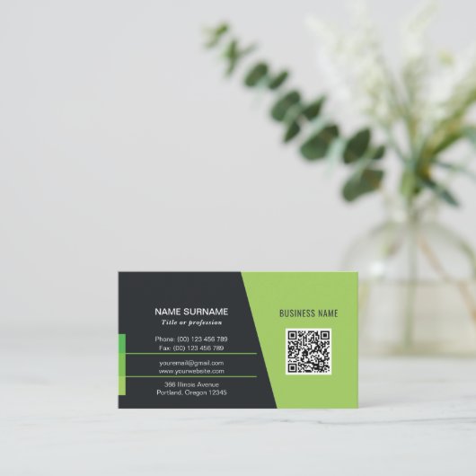 Carte de visite de code QR pour professionnels (Debout devant)