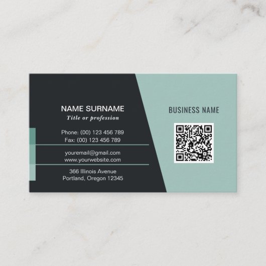 Carte de visite de code QR pour professionnels (Devant)