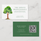 Carte de visite de code QR Professional Tree Servi (Devant / Derrière)