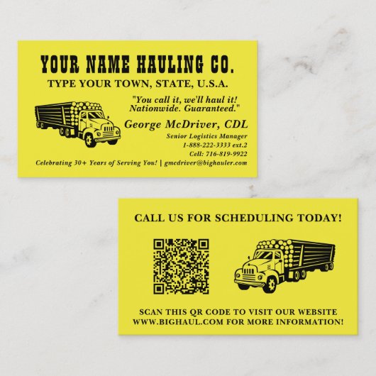 Carte de visite de code QR professionnel personnal (Devant / Derrière)