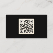 Carte de visite de code QR raffiné à pointe noire (Dos)