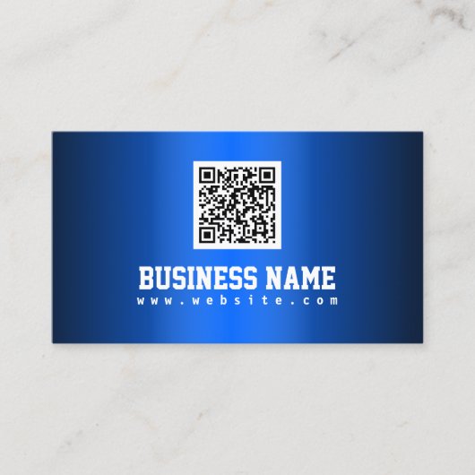 Carte de visite de code QR Royal Blue Metallic (Devant)