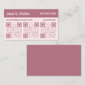 Carte de visite de code QR triple rose et mauve (Devant / Derrière)