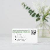 Carte de visite de code QR vert clair (Debout devant)