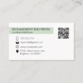 Carte de visite de code QR vert clair (Devant)