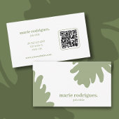 Carte de visite de code QR vert moderne