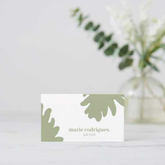 Carte de visite de code QR vert moderne (Debout devant)