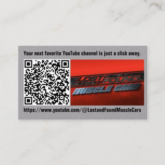Carte de visite de code QR Youtube (Devant)