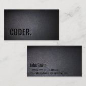 Carte de visite de codeur noir professionnel (Devant / Derrière)
