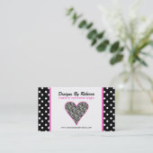 Carte de visite de coeur d'impression Zebra pour l (Debout devant)