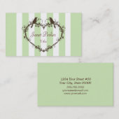 Carte de visite de coeur et d'oiseaux (Devant / Derrière)